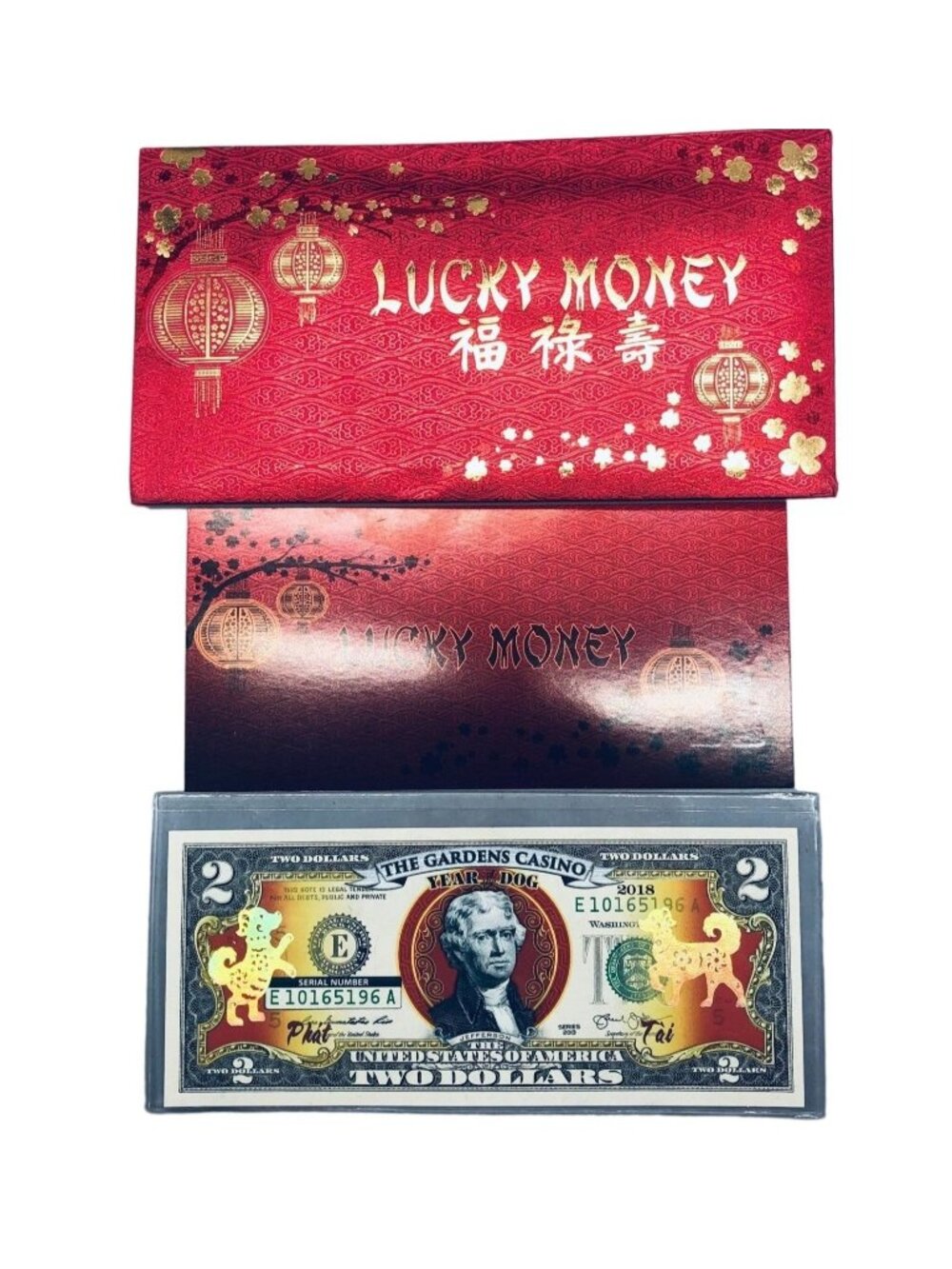 Year of the dog 2018 US bank note $2 US bill lucky money Chinese new year READ
